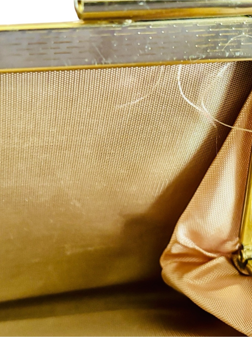 Pappagallo Vintage 70s Brown Leather Clutch with Gold Chain - Picture 13 of 14
